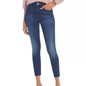 NWT MOTHER Looker High-Rise Ankle Fray Skinny Jeans in Tongue And Chic